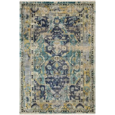 Bally Hand-Knotted Wool Blue/Navy/Teal Area Rug - Image 0