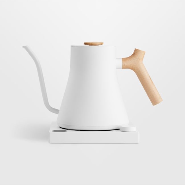 Fellow Stagg EKG Pro Electric Tea Kettle in Matte White with Maple Accents - Image 0