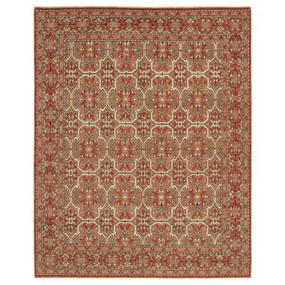 Oriental Hand-Knotted Charlton 7' 11" X 9' 11" Red Wool Oushak Area Rug - Image 0