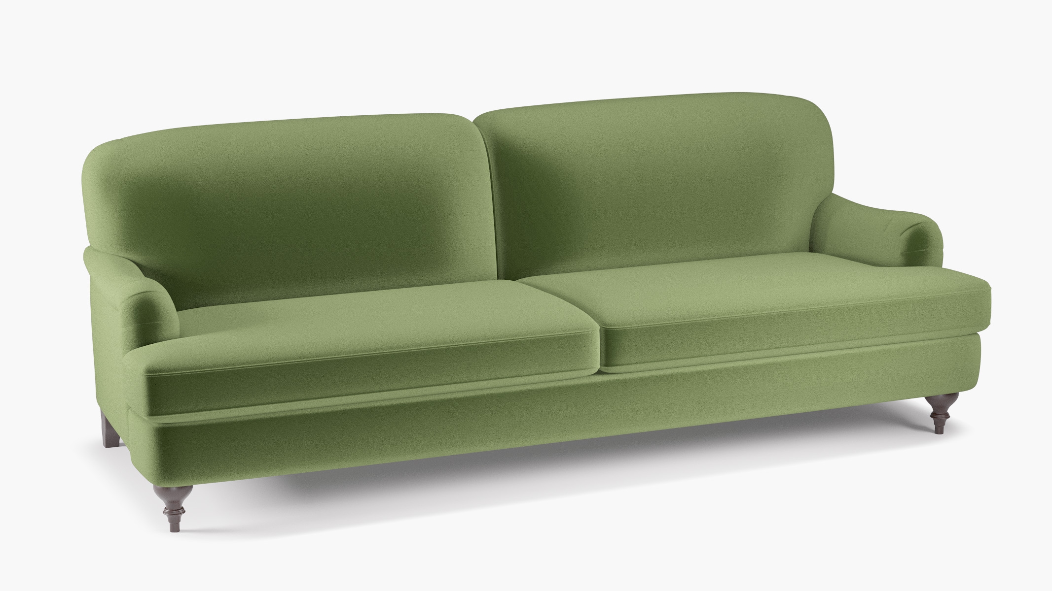 English Roll Arm Sofa, Essex Performance Velvet, Espresso Turned Wood Leg - Image 1