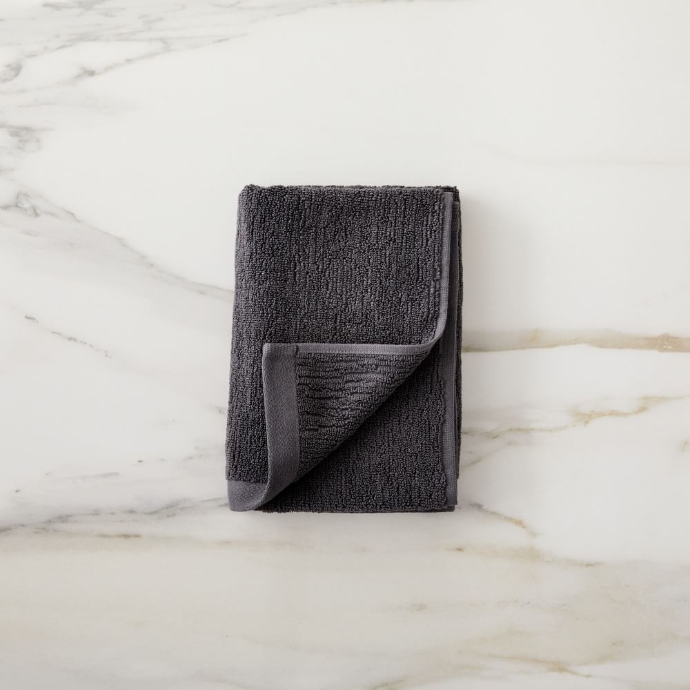 Textured Hand Towel, Charcoal - Image 0