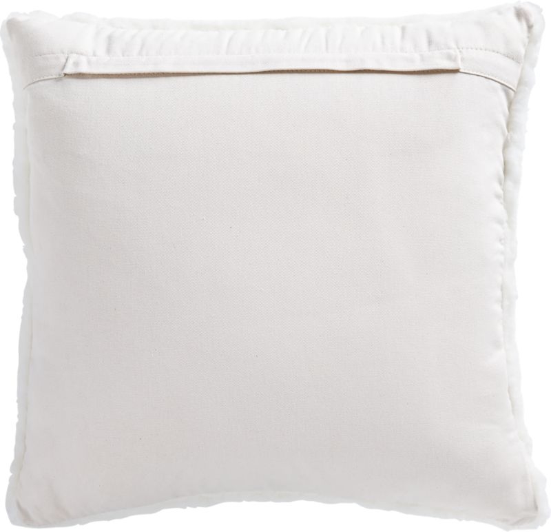 Shorn White Sheepskin Fur Throw Pillow with Down-Alternative Insert 18" - Image 3