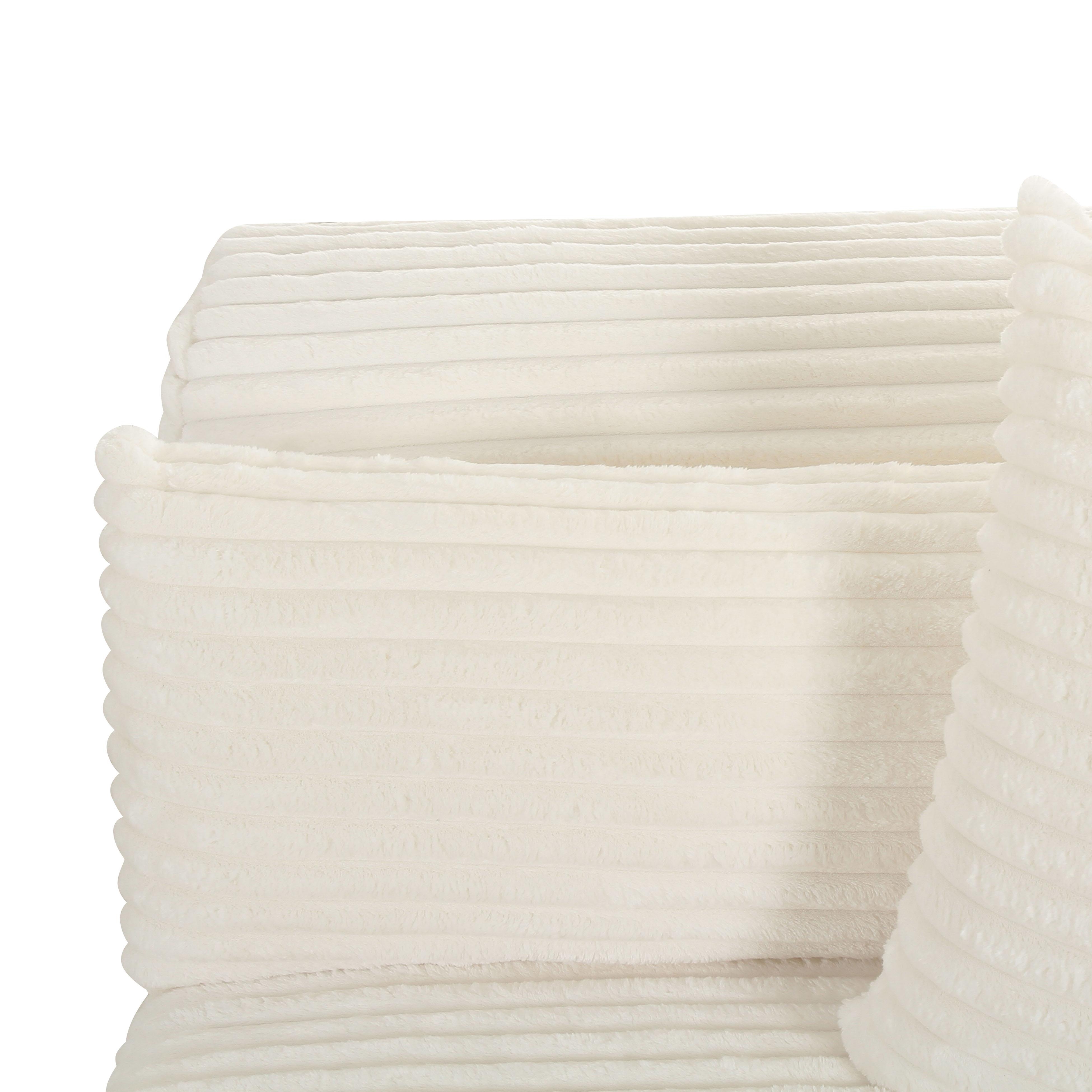 Tarra Fluffy Oversized Cream Corduroy Modular RAF Corner Chair - Image 3