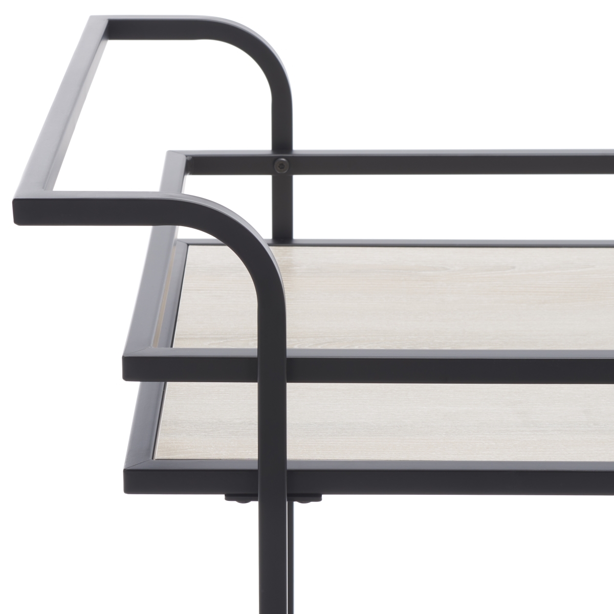 Lameris 2 Tier Bar Cart With Handle - Matte Black / Grey - Safavieh - Image 2