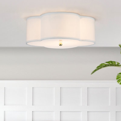 2 - Light 17'' Shaded Linen Flush Mount