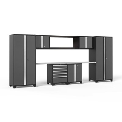 Pro Series 84.5" H x 184" W x 24" D 9 Piece Garage Storage Cabinet Set - Image 0