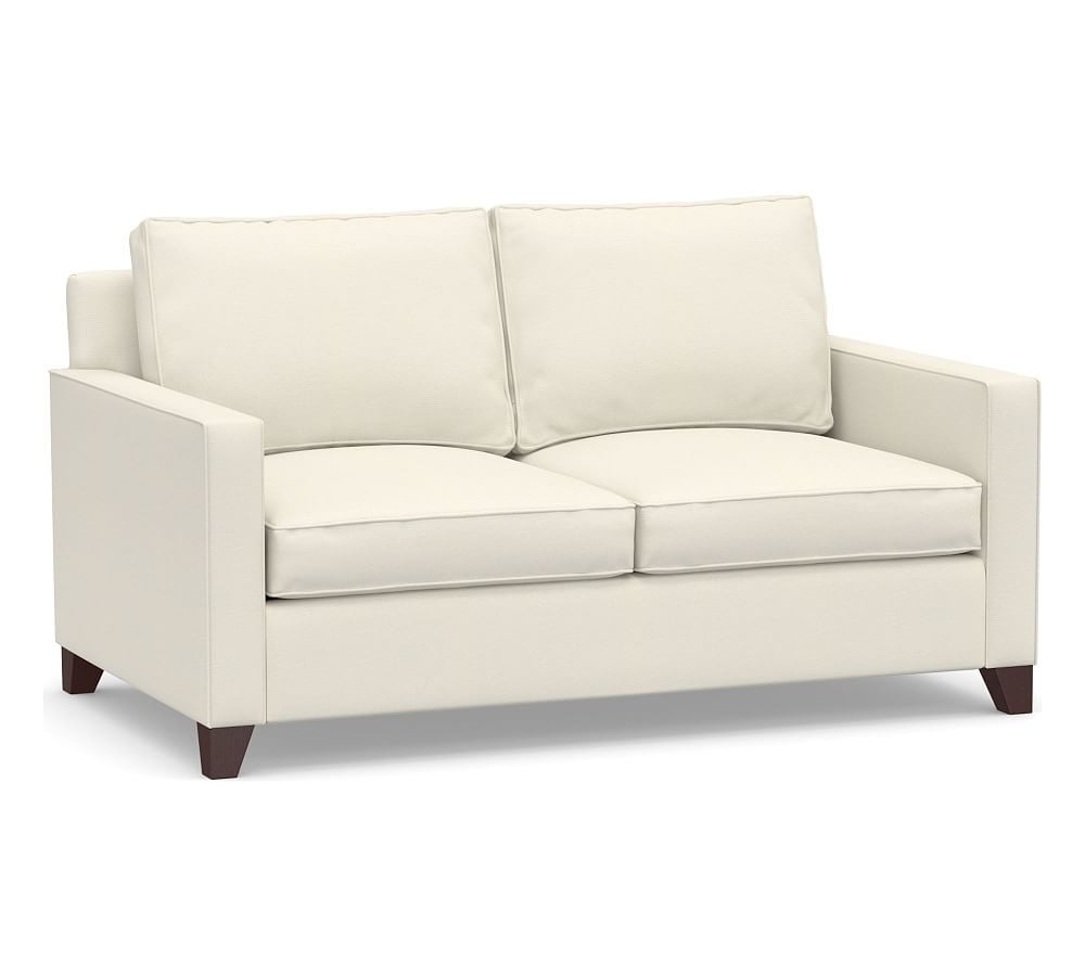 Cameron Square Arm Upholstered Deep Seat 73" Loveseat, Polyester Wrapped Cushions, Textured Twill Ivory - Image 0