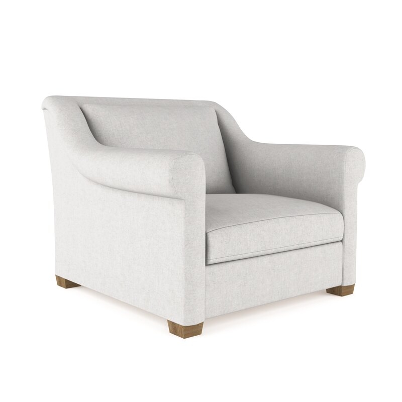 Tandem Arbor Thompson Armchair Upholstery Color: Plush Velvet Silver Streak, Size: 32" H x 43" W x 41" D - Image 0