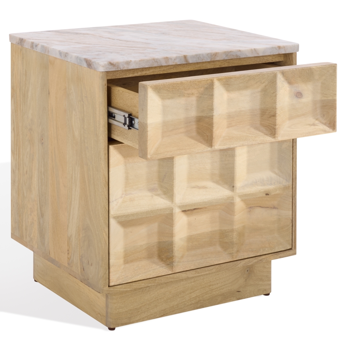 Paxter Marble Top Nightstand - Natural / White - Image 5