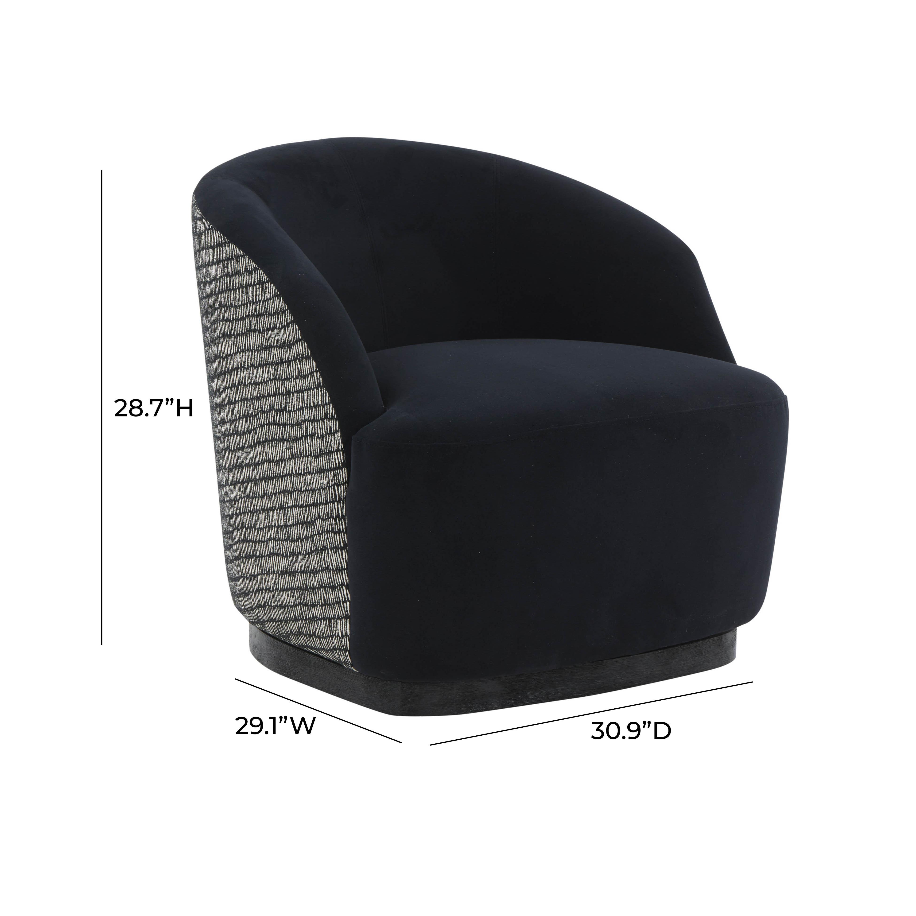 Reese Black Velvet Swivel Chair - Image 5