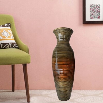 Gold/Orange 29.5" Manufactured Wood Floor Vase - Image 0