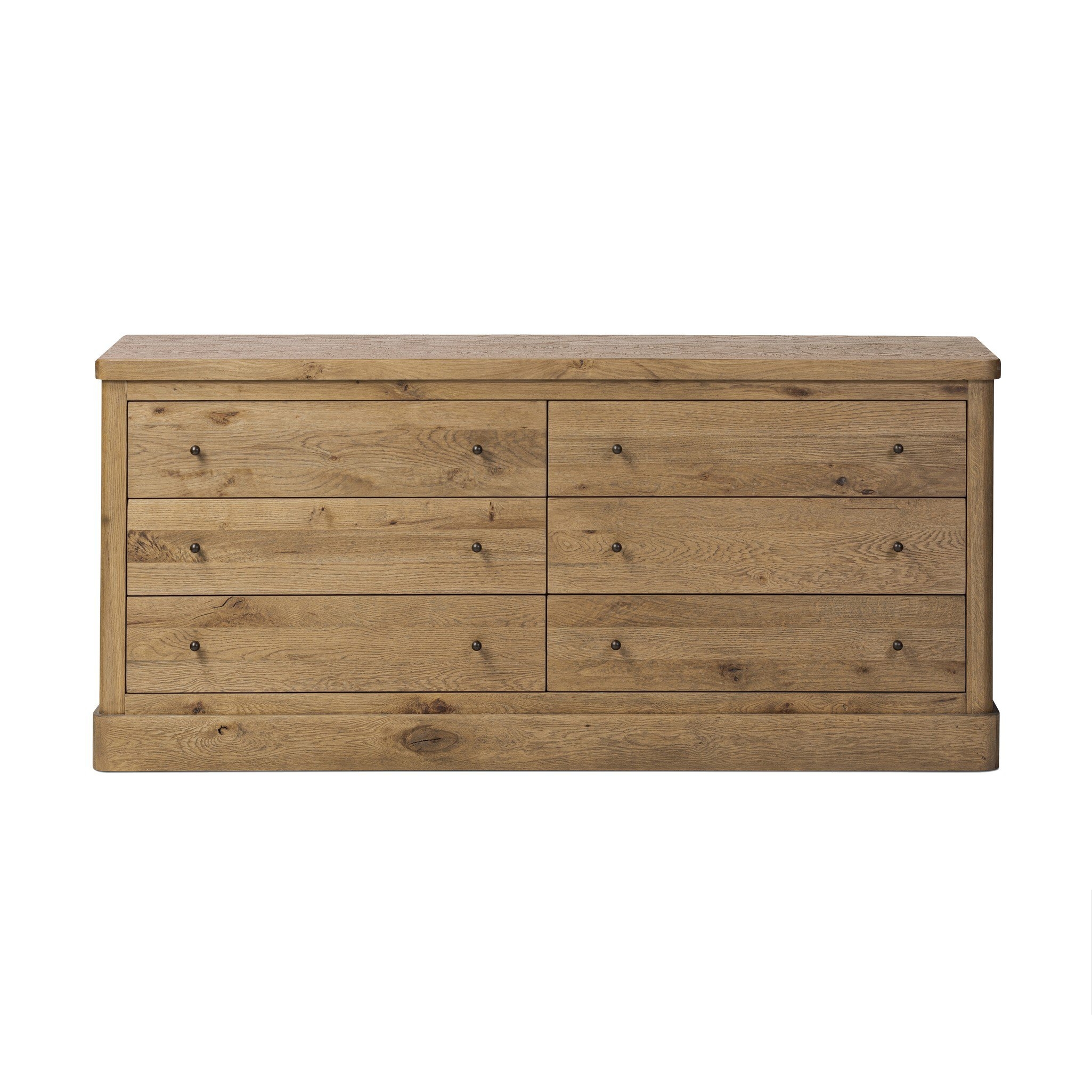Grand 6 Drawer Dresser - Honey  Brown Oak Veneer - Image 0