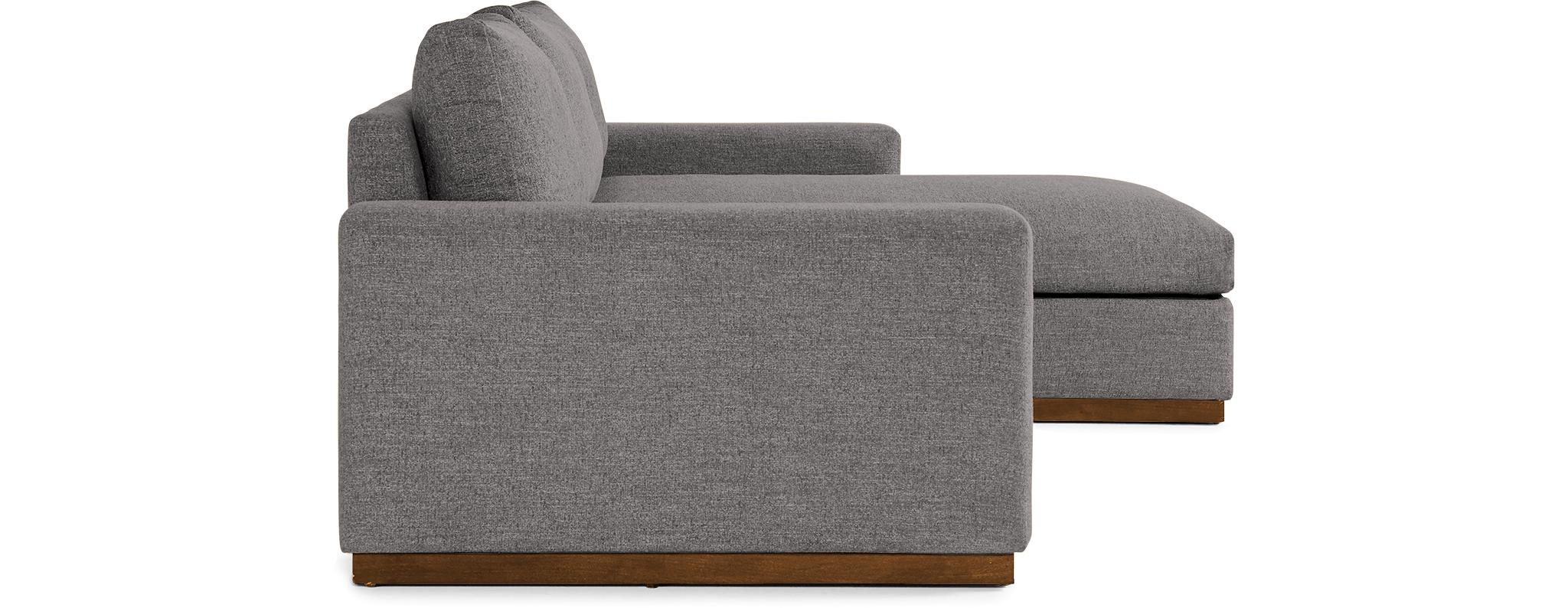 Gray Holt Mid Century Modern Sectional with Storage - Taylor Felt Grey - Mocha - Right - Image 2