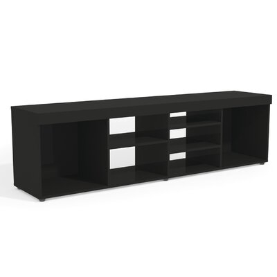 Boahaus Dakota TV Stand, TV Up To 65 Inches, 7 Open Shelves, Black - Image 0