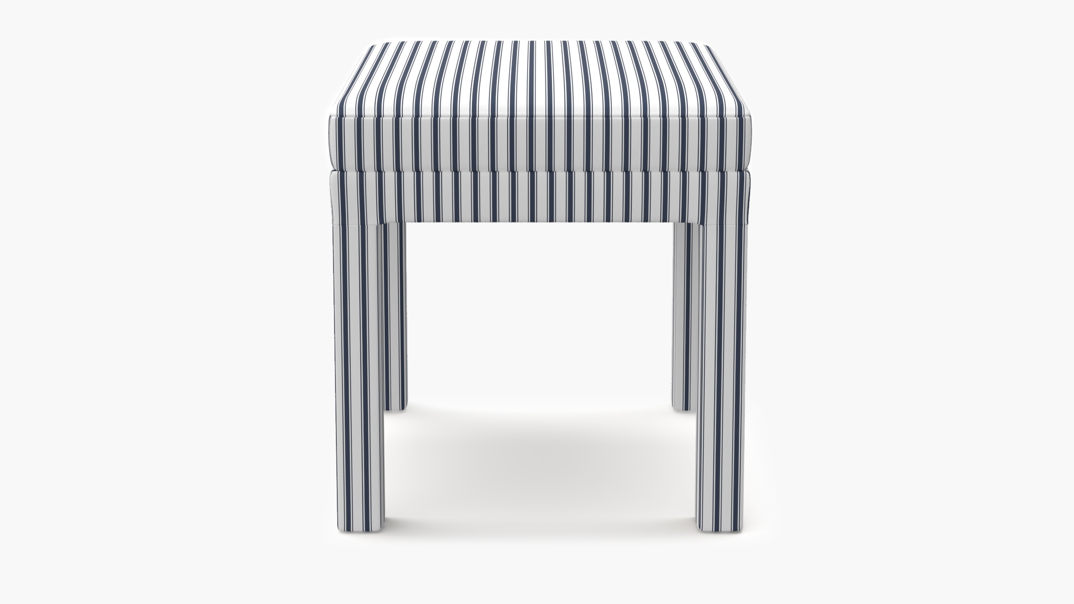 Parsons Ottoman, Navy Classic Ticking Stripe - Image 0