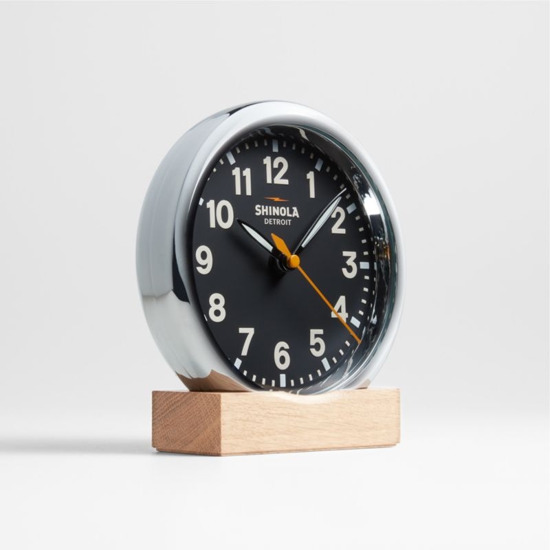 Shinola Runwell Chrome Desk Clock - Image 1