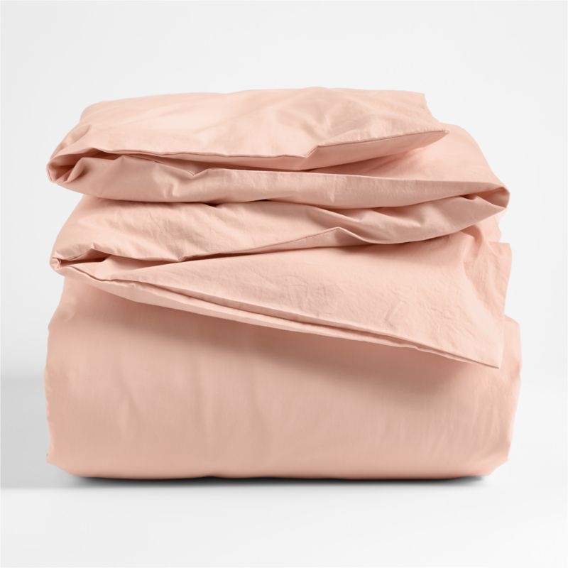 Cozy Cloud Washed Organic Cotton Elegant Pink Twin XL Duvet Cover - Image 2