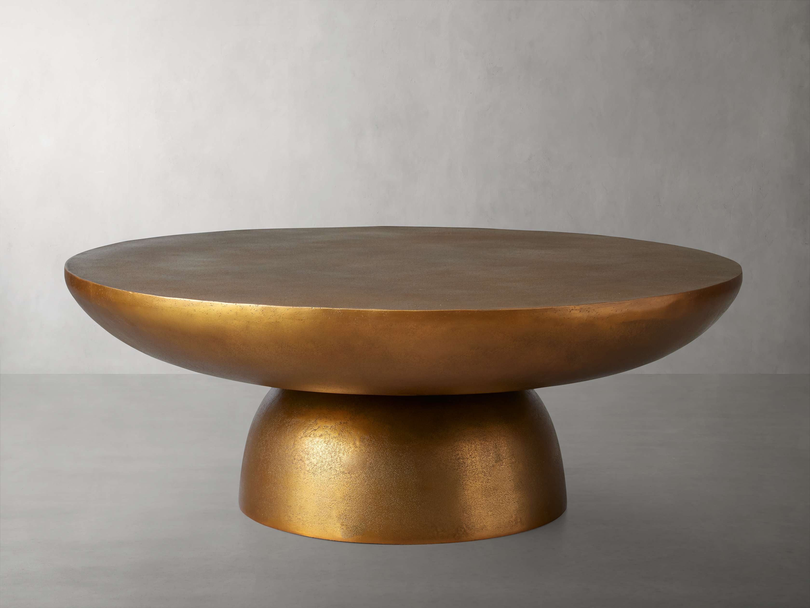 Kyoto Round Coffee Table in Metal 54" Brass   - Image 0