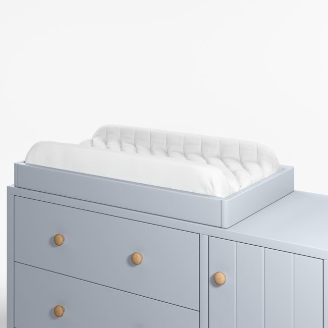 Finn Mist Blue Wood Changing Table Topper - Image 0