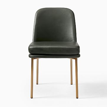Jack Metal Frame Dining Chair, Halo Leather, Banker, Light Bronze - Image 2