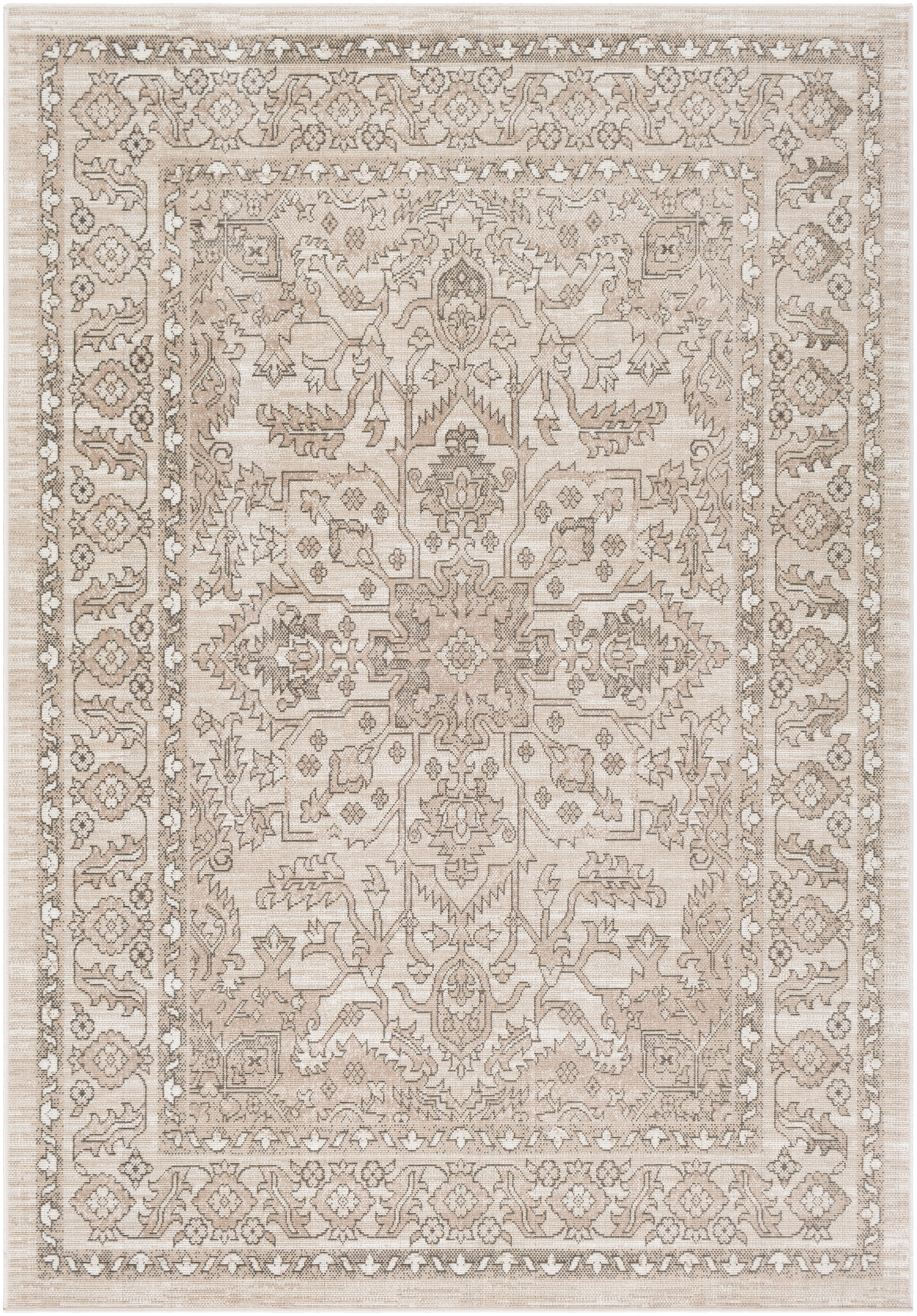Rafetus Beige Indoor 5'3" x 7'7" Machine Woven Rug - Image 0