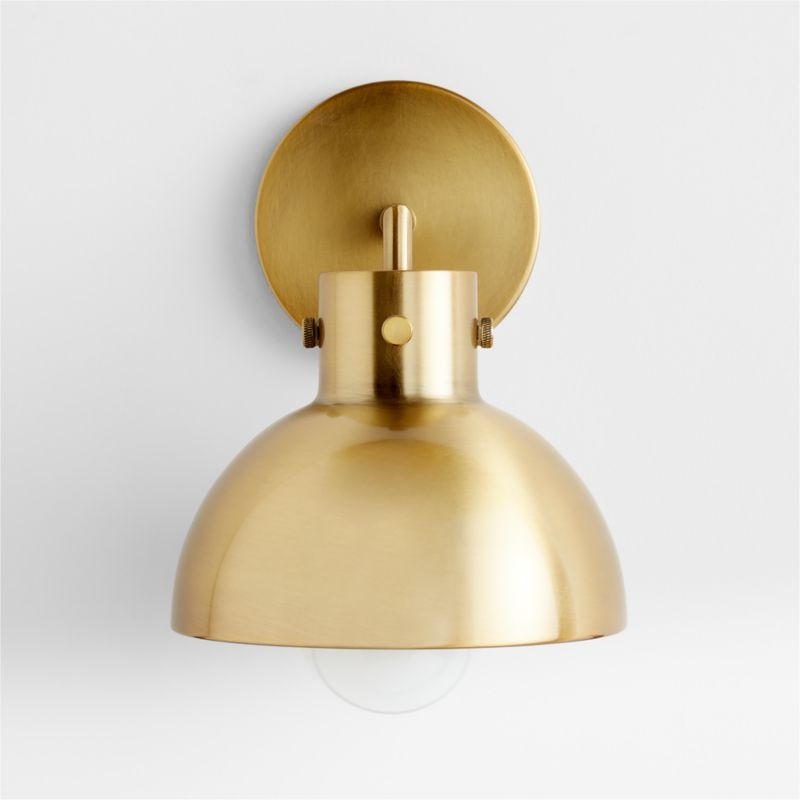 Dakota Brass Sconce Light with Small Brass Dome Set of 2 - Image 1
