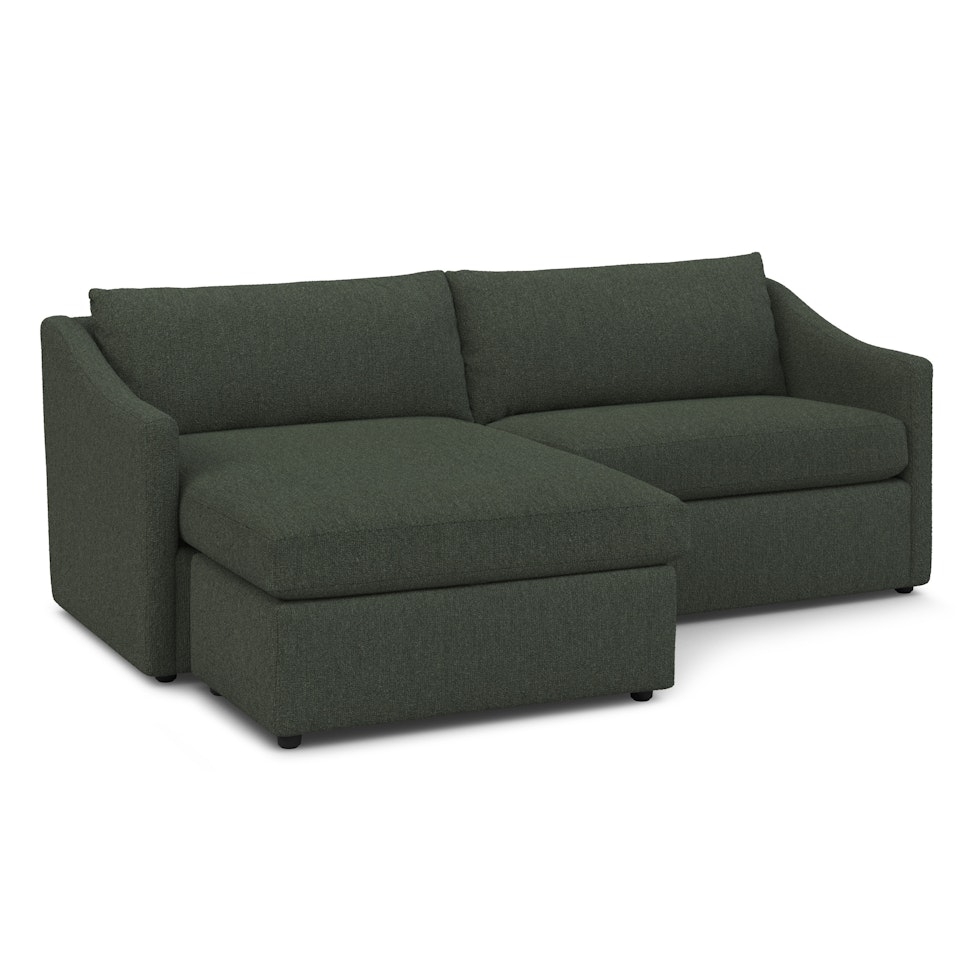 Landry 84.5" Reversible Storage Sectional - Green Wool Bouclé - Image 0
