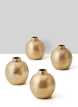 Pilger Gold Indoor/Outdoor Metal Table Vase, Set of 4 - Image 1