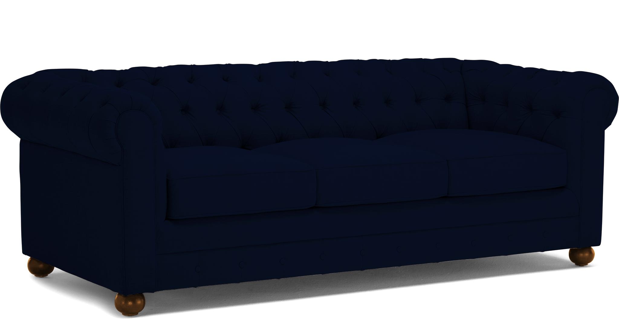 Blue Liam Mid Century Modern Sleeper Sofa - Royale Cobalt - Mocha - Image 1