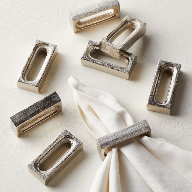 Barre Silver Napkin Rings Set of 8 - Image 0