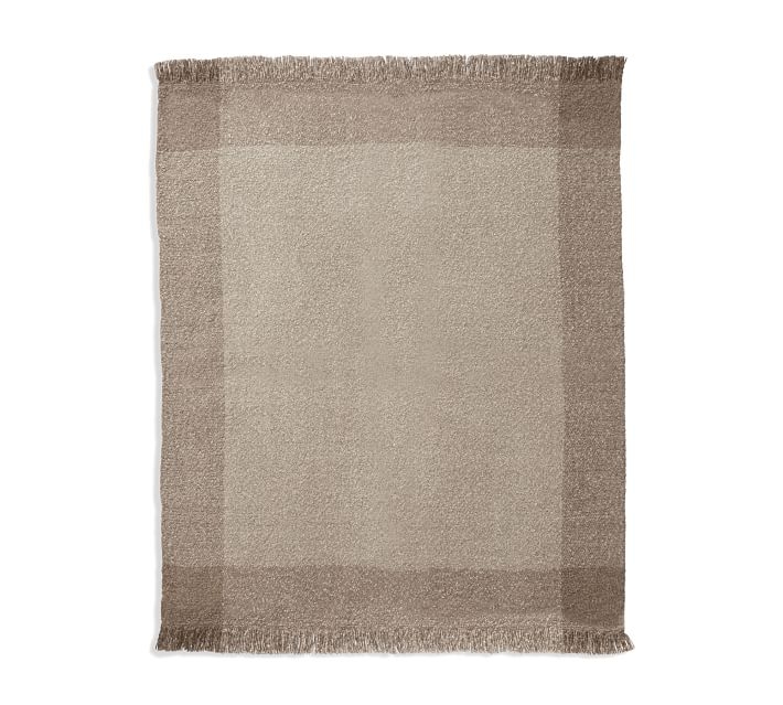 Heathered Boucle Personalized Throw, Oatmeal - Image 1