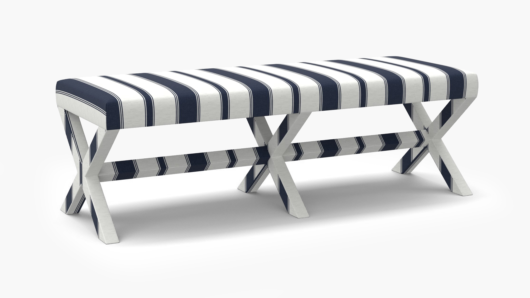 Double X Bench, Navy Clarence Stripe - Image 1