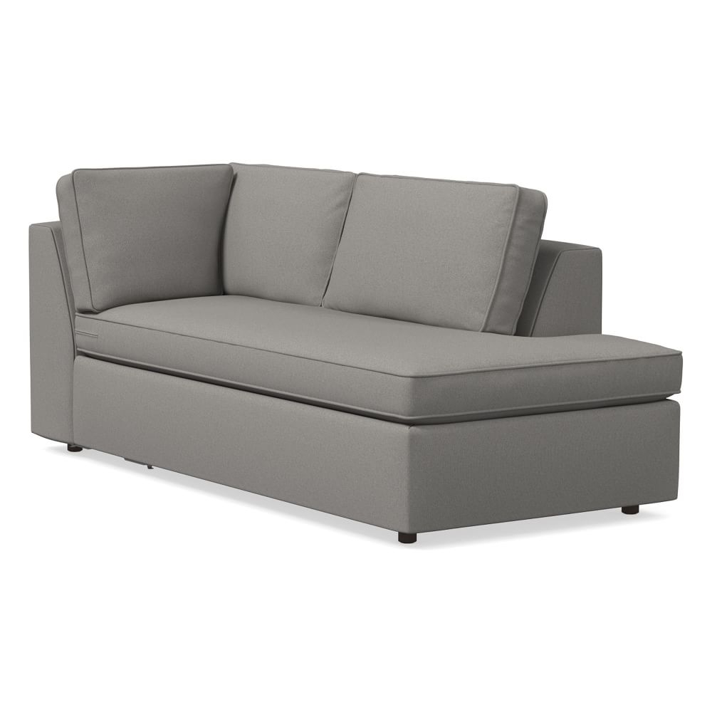 Harris Petite RA Terminal Chaise, Poly, Performance Washed Canvas, Storm Gray, Concealed Supports - Image 0