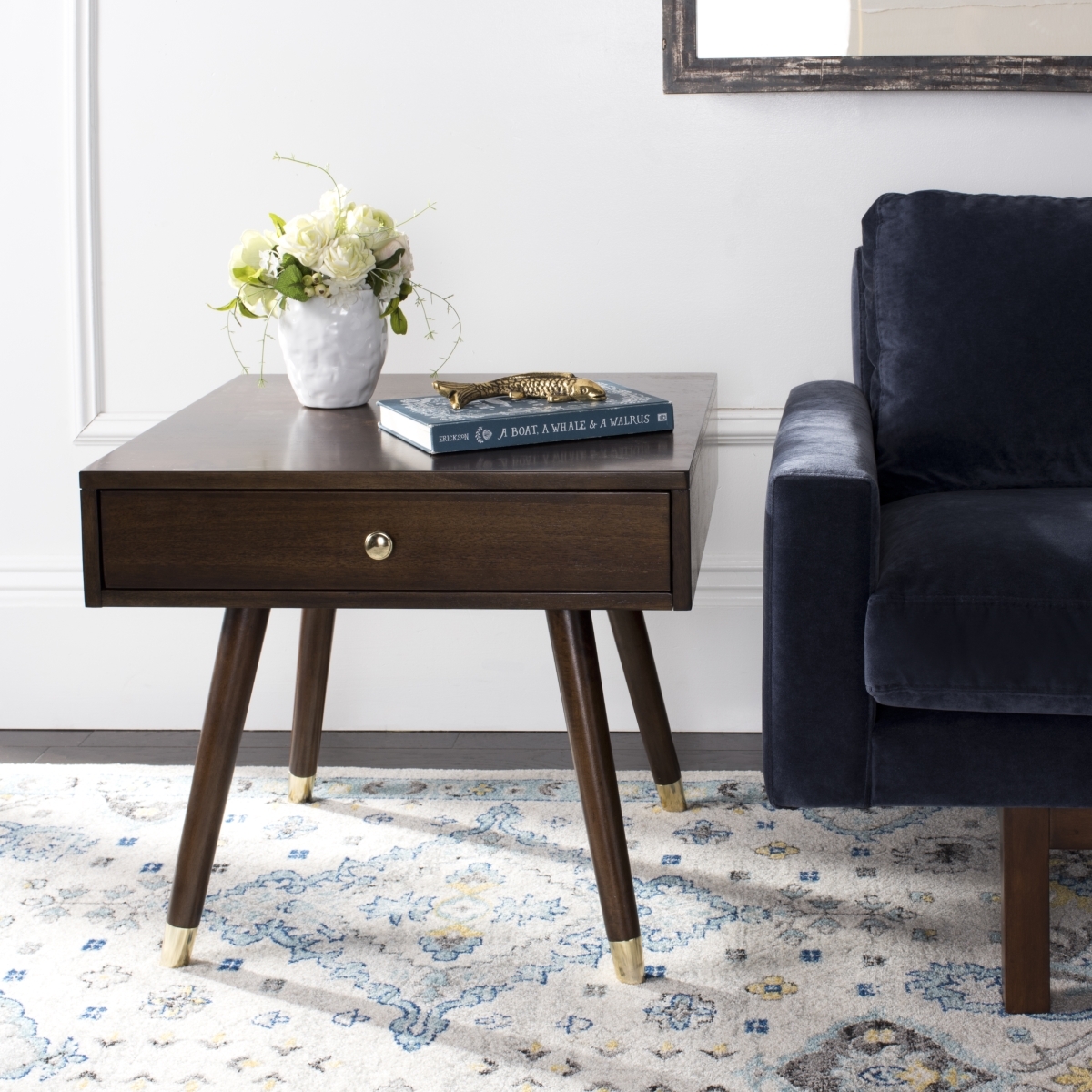 Levinson Gold Cap End Table - Brown - Safavieh - Image 1