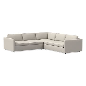 Harris Sectional Set 29: XL LA 75" Sofa, XL Corner, XL RA 75" Sofa, Poly, Yarn Dyed Linen Weave, Alabaster, Concealed Supports - Image 0