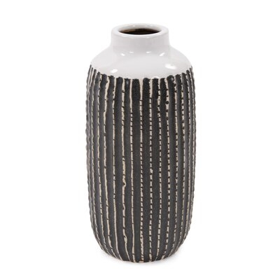 Keltner Black/White 10" Ceramic Table Vase - Image 0