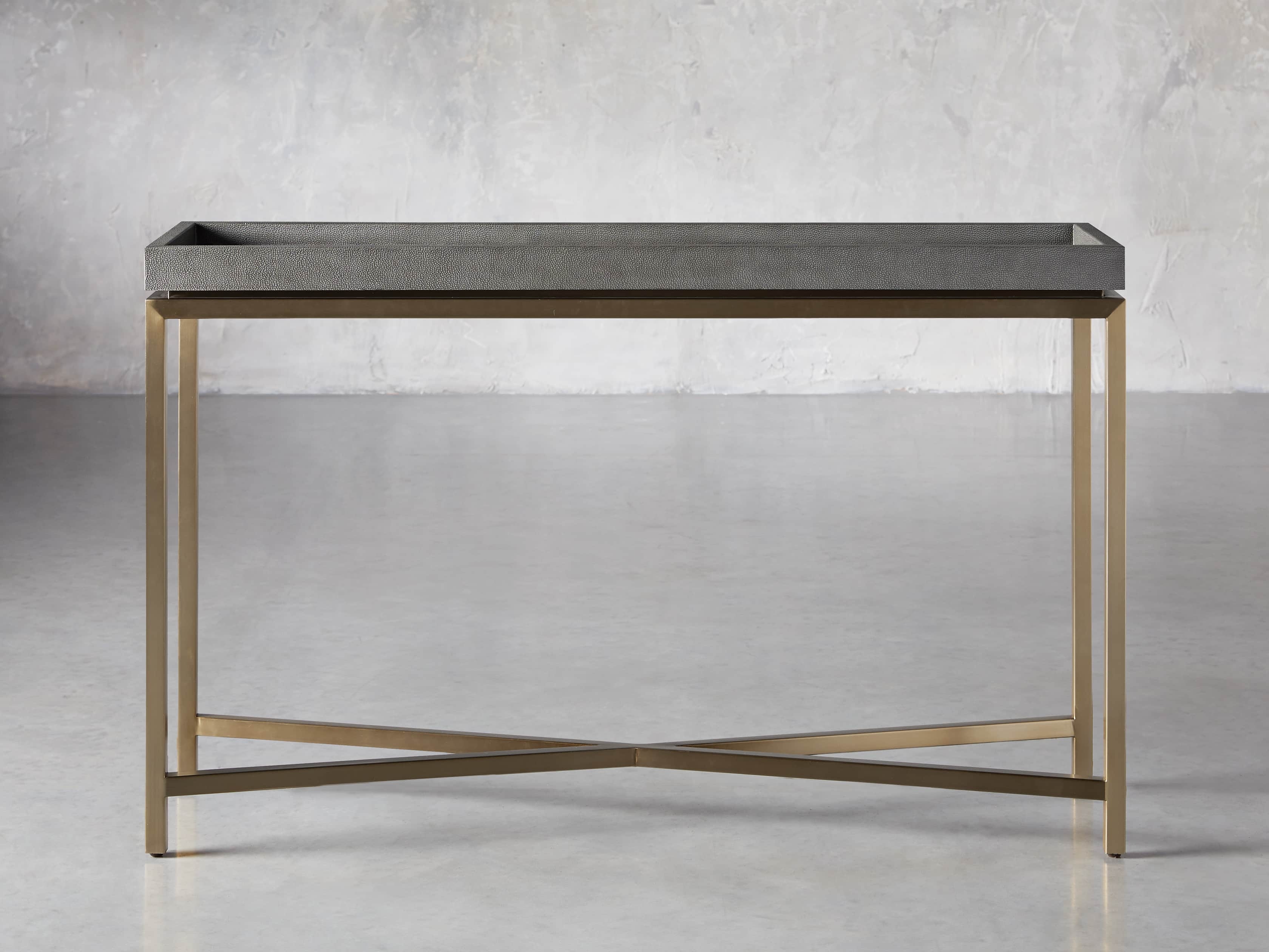 Malone Console Table in Shagreen 48" Brown  Sparrow  - Image 0