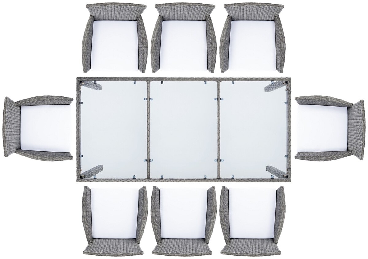 Hailee Dining Set - Grey Brown/White - Safavieh - Image 2