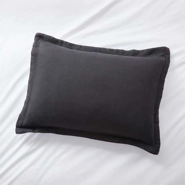Black Natural Hemp Fiber Standard Sham - Image 0