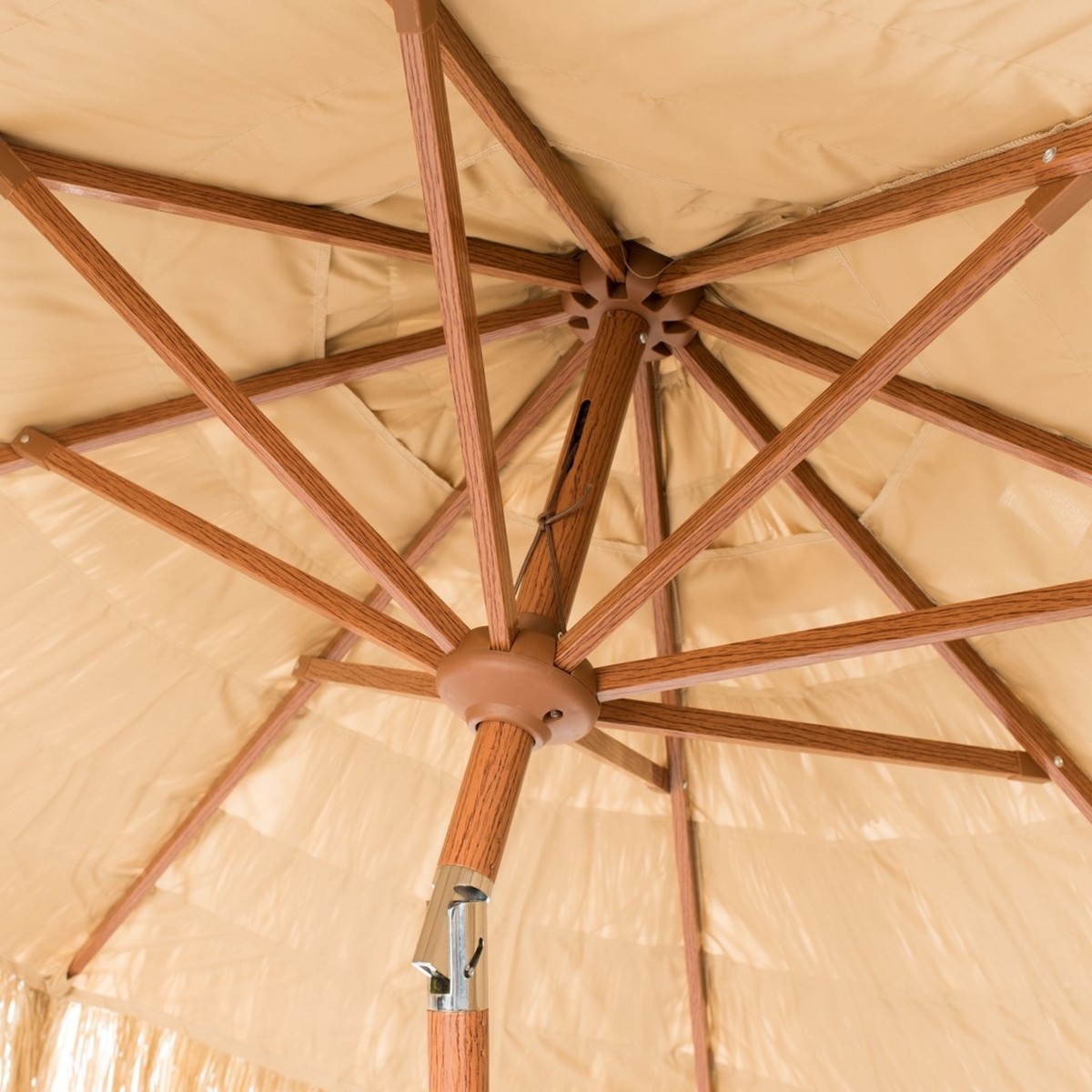 Tiki 9Ft Crank Umbrella - Brown - Safavieh - Image 2
