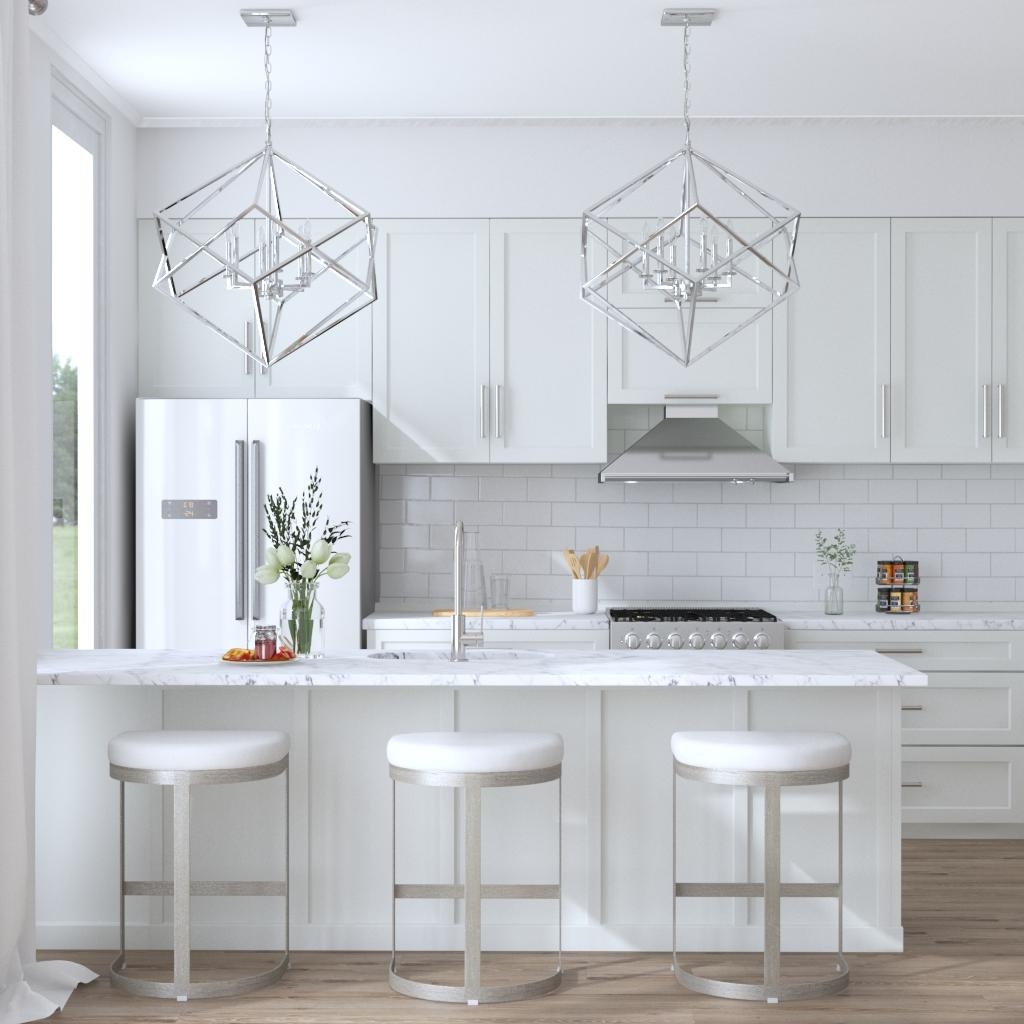 Euclid 6 Light Nickel Cube Pendant - Image 2