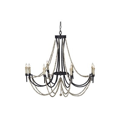 Percy 8 - Light Candle Style Empire Chandelier with Beaded Accents - Image 0