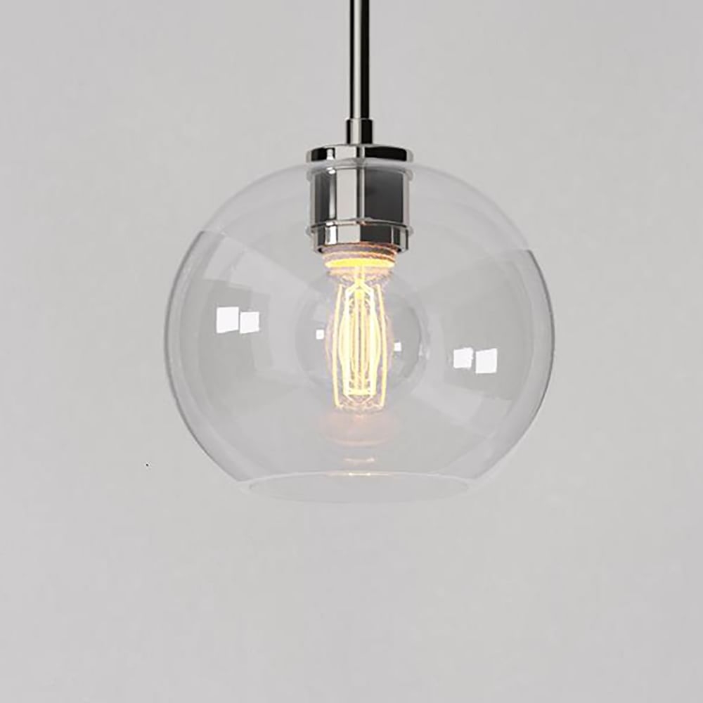 Sculptural Glass Shade, Small Globe, Clear 8.5" - Image 0