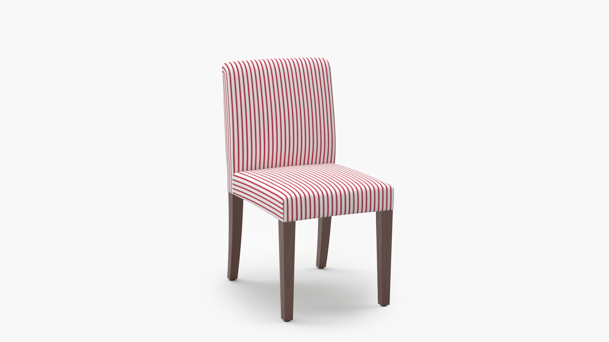 Signature Dining Chair, Red Classic Ticking Stripe, Natural Square Tapered Leg - Image 1