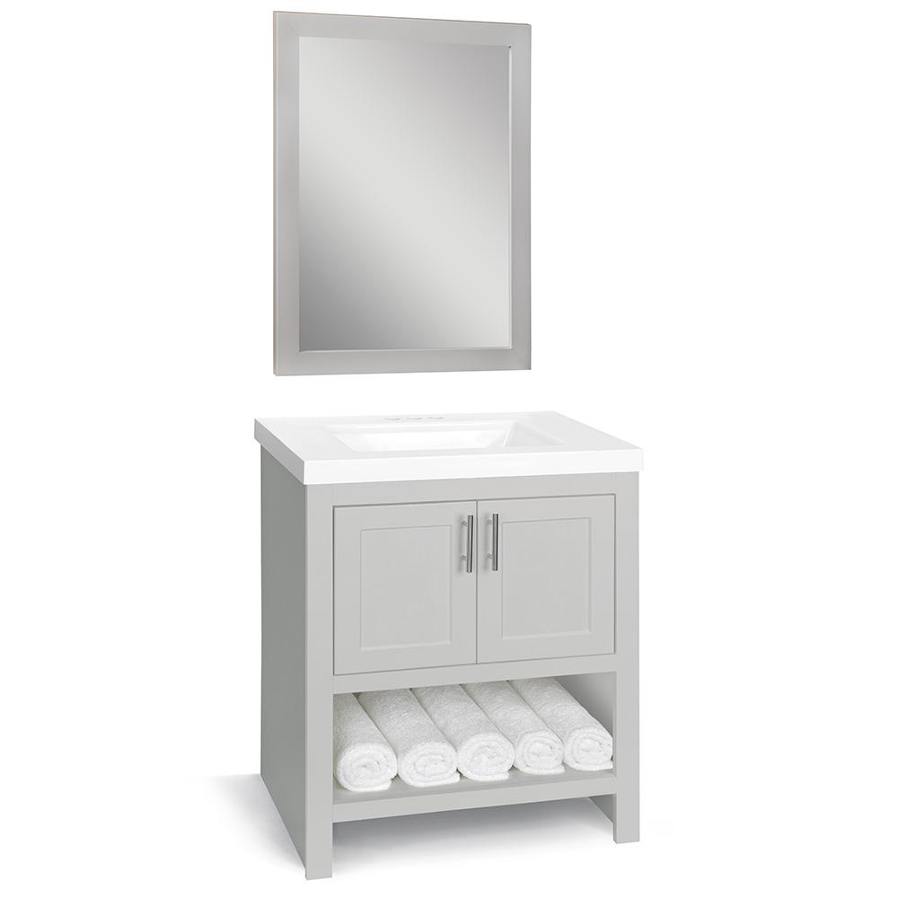 Glacier Bay Spa 30 in. W x 18.75 in. D Bath Vanity Cabinet with Top in Dove Gray - Image 0