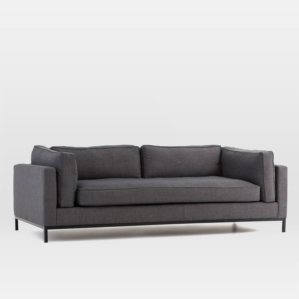 Modern Arm Sofa, Charcoal - Image 0