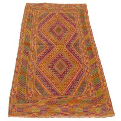 Hand-Knotted Tajik Purple Wool Rug 2'7" X 5'11" - Image 0