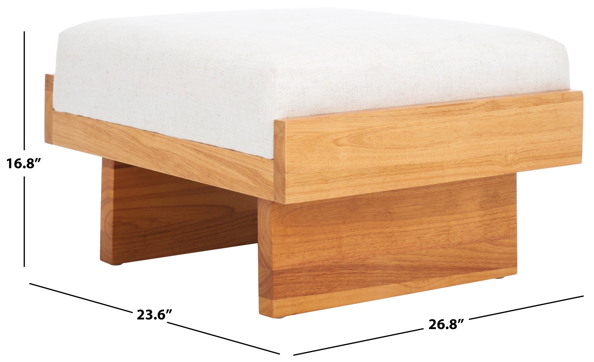 Tarilynn Ottoman - Cream / Natural - Safavieh - Image 7