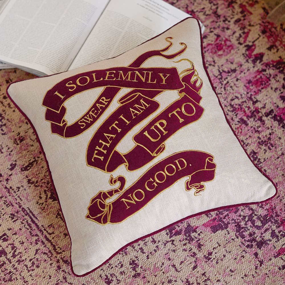 Harry Potter Marauder's Map Glow in the Dark Pillow Cover & Insert - Image 0