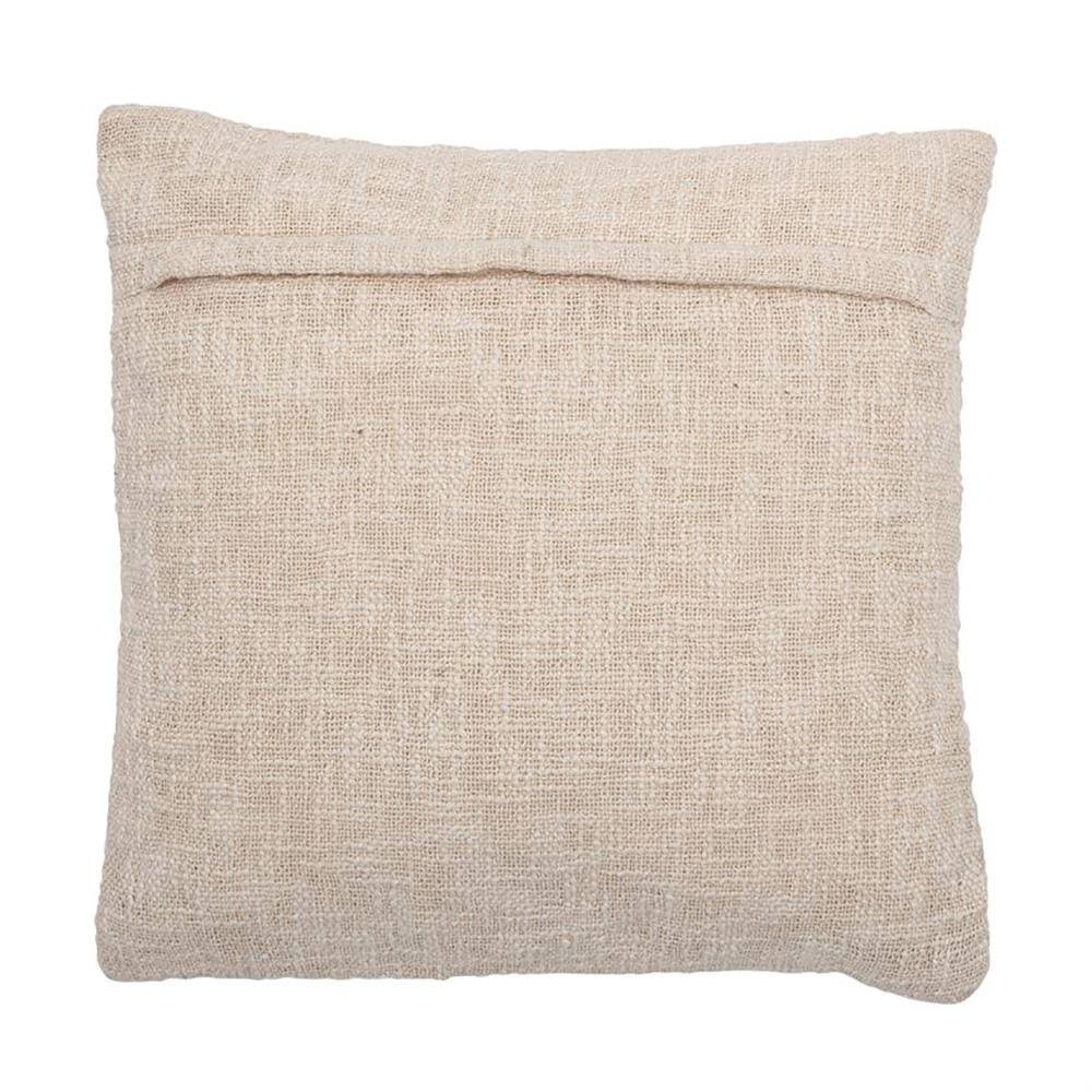 Abstract Embroidered Throw Pillow, Cream, 18" x 18" - Image 1